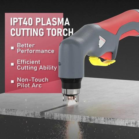 IPT40 cutting torch featured in Four-In-One Plasma Cutter 60Amp Dual Voltage 110V 220V Non High Frequency Non Touch Pilot Arc