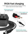 Versatile 9V AC DC Power Supply Adapter with nickel plating and copper core features for guitar effects pedals and pedalboards