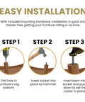 Easy installation steps for Set Of 4 Antique Brass Swivel Stem Ball Caster Wheels With Socket For Furniture