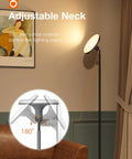 Remote Controlled Floor Lamp With Foot Switch Sky LED Tall Modern Torchiere Dope Super Bright 2400 Lumens 30W Adjustable Neck