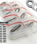 Ultra Thin Stainless Steel Washer Set 304 For Quick Tighten DIN988 Flat Shims M9 Through M18 0.5mm Thick Gasket Assortment Kit DIY Friendly Corrosion Resistant For Bolts And Screws, 100pcs set