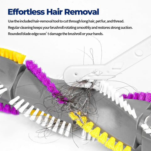 Brush Roll And 2 Belts Replacement Kit For CleanView Swivel Rewind Vacuums Fits 2252 2253 2254 2256 with hair removal tool