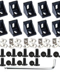 10 Piece 90 Degree Corner Bracket Set For 4040 Aluminum Extrusion 8mm Slot Solid Cast Steel Built To Last Rust Resistant Heavy Duty Black Finish Includes M6 T Nuts For Secure Positioning