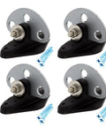 Heavy Duty Pinlock Insulators 4 Pack With 3 Point Gate Connector For Electric Fence End Workhorse Black And Silver Insulated Base