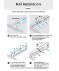 Pro Grade Linear Guide Kit for CNC Machines and 3D Printers, Slider Type HGH15CA-HGH45CA and HGW15CC-HGW45CC, stainless steel rail installation diagram