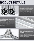 4 Pack 1000mm 2040 V Slot Aluminum Extrusion Profiles Anodized Silver For 3D Printer Frames CNC Machines DIY Robotics And Structural Builds For Pro Builders product details including cutting precision, corrosion resistance, and assembly features.