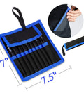 10 Piece ESD Safe Precision Tweezers Set Stainless Steel Anti Static Non Magnetic With Storage Bag For DIY Electronics Repair Jewelry Making And Laboratory Work 7 x 7.5 inch roll-up case