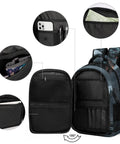 Open compartments of Dark Storm Castle Crow Printed Unisex Backpack With Large Capacity Durable Polyester Breathable Comfort Sturdy Zipper Ideal For School Travel And Everyday Use