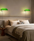 Vintage Style Wall Sconces Set Of 2 With Pull Chain Switch Brushed Brass Adjustable Lampshades UL Listed in bedroom