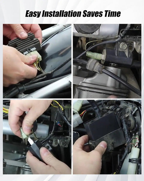 Installation of Ignition Coil Kit With CDI Box Regulator Rectifier Starter Solenoid Relay And Spark Plug For Bayou ATV 1988 To 2004