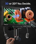 3D Digital Microscope For Soldering With Magnetic Dual Lens, 360 Degree Side Viewing, 7 Inch IPS Screen, 3K Resolution, HDMI And USB Output, Gooseneck Light, Repair Mat, 16GB Built In Memory, Pro Grade Tool For PCB Repair And Jewelry Inspection on PCB coil