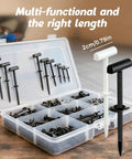 Heavy Duty Nylon Zip Ties With Pin And Button Buckle For Car Repairs Universal Cable Tie Buckle in a clear storage box