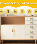 Gold Bow Drawer Knobs Set 8 Pcs, Sturdy Bow Cabinet Handles on white dresser drawers