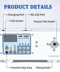 Pro-Grade Digital Torque Meter Gauge For Bottle Cap Testing, 0.004-50 Nm Range, 10 To 160 Millimeter Clamp, High-Precision Torque Tester With Multi-Unit Conversion For QC And DIY Projects, front view
