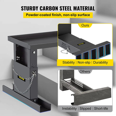 Ladder Extender For Stairs 23.4 By 7.6 Inches, Adjustable Height Range From 12.25 Inches To 19.7 Inches, Steel Leveling Tool with Chain Pins