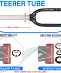 Rigid Mountain Bike Fork For 26/27.5/29 Inch Wheels, 1 1/8 Inch Threadless Straight Steerer dimensions