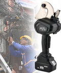 Ratcheting Cordless Cable Cutter For Copper And Aluminum Wires And Armored Cable Rechargeable Cutting Tool with electrician in field