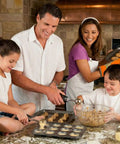 Family baking with Go To 2 Tbsp Cookie Scoop Ice Cream Scooper With Trigger Release 18 8 Stainless Steel Dough Scoop.