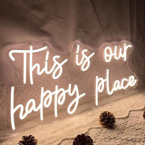Customizable Neon Sign For Wall Decor Warm White LED Neon Light With Sturdy Acrylic Backplate 19.7 Inch By 9.8 Inch