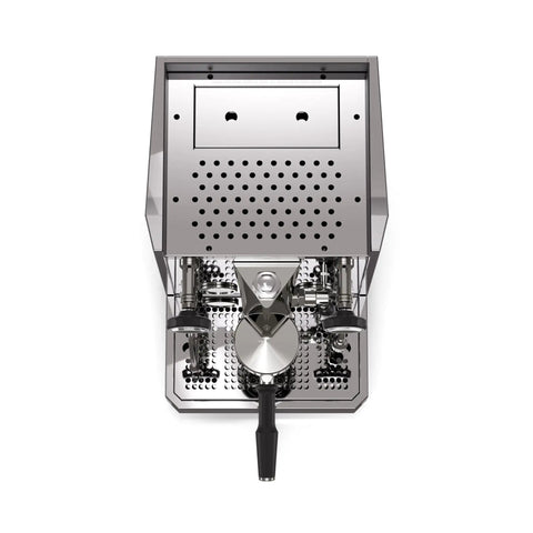 Top view of Giotto Fast R Espresso Machine With Rotary Pump And Heat Exchanger And PID Temperature Control in chrome finish.