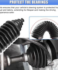 Close-up of installed Universal Rack And Pinion Boot Kit 2Pcs Inner Tie Rod Boots Dustproof Silicone Shields on steering system