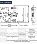 Top Shelf PD Power Expansion Board For Raspberry Pi 5 Compatible With Jetson And RDK Series Portable Charging Hub size and specifications diagram.