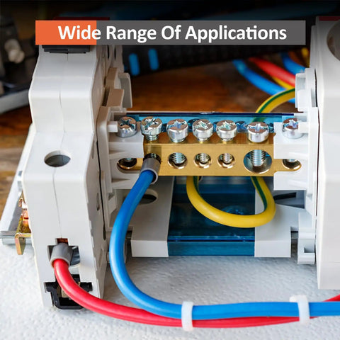 Close-up of wiring setup with Octagonal Ferrule Crimping Tool Kit With Self-Adjusting Ratchet, 1250 PCS Single And Twin Ferrules, AWG 23-7.