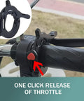 Universal Motorcycle Throttle Cruise Control And Easy Push Boost Lock With Slick Silicone Grip Ring close-up on handlebar.