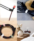 Silicone Cable Ties Reusable Cord Management Organizer For Home Office And Tech Cables Multipurpose Elastic Tie In Use