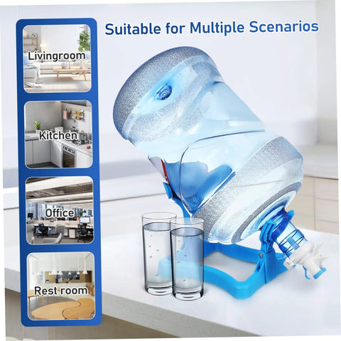 Heavy Duty Water Jug Holder With Height Adjustable Mobile Dispenser Stand On Wheels For Home And Office Durable Bottle Rack