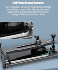 Phone LCD Display Separator Pro Tool for Quick Screen Removal in use, aluminum alloy body with dual suction cups holding a phone.