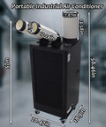 Beat The Sweat Heavy Duty Portable Air Conditioner 15400 BTU with flexible vents and dimensions in an industrial setting.