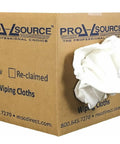 White Virgin Cotton Shop Rags, Low Lint T Shirt Knit Cloths, 10 Lb Box Containing About 30 To 40 Absorbent Rags For Polishing