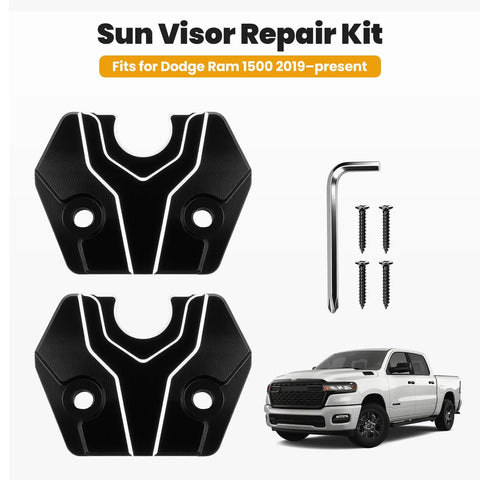 Ram 1500 Sun Visor Repair Kit Two Pack Easy Clip Replacement for Sagging Noisy Visors Secure Your Sun Shade Car Visor Clip Fix Truck Accessories for 2019 to 2026 Models Durable DIY Install with tools and truck