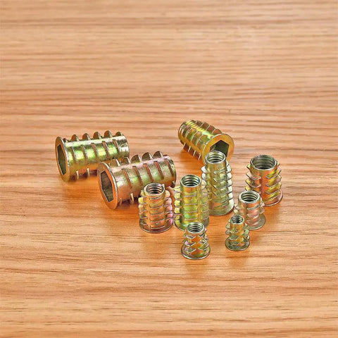 265 Piece Zinc Alloy Screw Nut Inserts Set For Wood Furniture 12 Sizes With Hex Socket Drive Pro Grade Metal Fasteners
