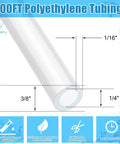 100Ft White Translucent Food Grade Polyethylene Tubing For Water And Beverage Lines Durable 3/8 In Outer Diameter 1/4 In Inner Diameter