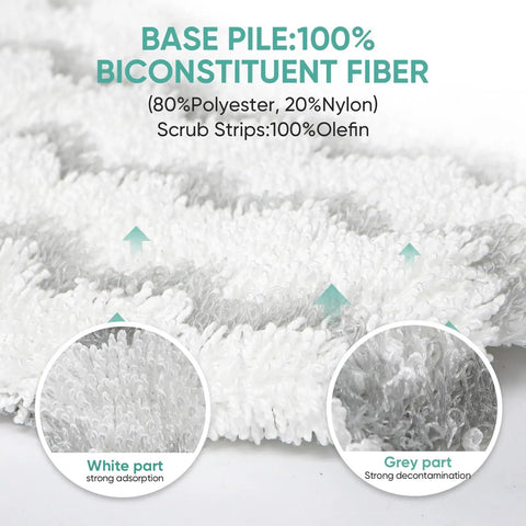 Close-up of microfiber texture on Four Pack Microfiber Steam Mop Pads For PowerFresh Models, highlighting polyester and nylon composition.