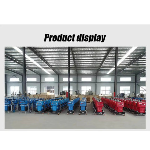 Heavy Duty PU Foam Spraying Machine For Coating Projects, Pro Grade Portable Spray System With High Output, Easy Setup, Versatile Insulation And Sealant Applicator For Roofs, Walls And Furniture, Durable Industrial Quality, factory display of blue and red units