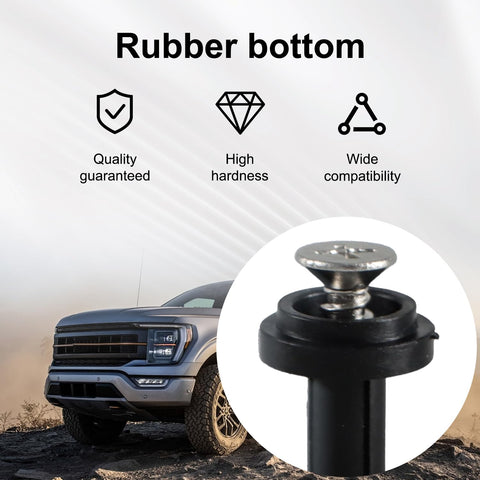Tailgate Top Rubber Bumper Cushion Bushing For Ford Super Duty 2017-2022 F-250 F-350 F-450 F-550 Anti-Rattle Metal Bolt Upgrade