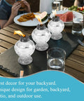 Four Pack Clear Glass Table Top Torches For Outdoors Mini Citronella Lanterns Easy Refill Lit Patio Yard Party Lighting