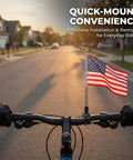 Sturdy Stainless Steel Flag Pole Mount For Motorcycles And Bicycles Adjustable Telescoping Flag Pole Bracket on handlebars