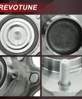 Close-up view of 512388 Two Piece Rear Wheel Bearing And Hub Assembly Kit For Nissan Altima Maxima Murano Pathfinder Infiniti JX35 QX60 RVR 2011-2019 direct fit replacement showing components.