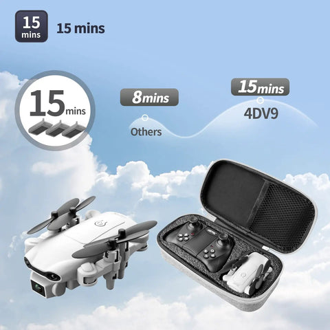 Compact Drone With 1080P HD Camera For Kid And Adult Friendly Live Video RC Quadcopter Altitude Hold Gray with case and batteries