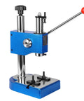 Heavy Duty Desktop Punch Press 0.5 Ton Manual Arbor Press with blue cast iron base and chrome lever for precise metalworking tasks.