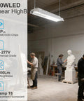 Workshop with Beast Bright 250W Linear High Bay LED Shop Light Delivers 37500LM illuminating artists working