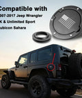 Gas Cap Cover For Jeep Wrangler JK 2007 2017 Unlimited Sport Rubicon Sahara Easy To Install Rust Resistant Fuel Filler Door Cover With US Flag Durable ABS Construction And Secure Fit