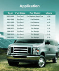 Vehicle application chart for Spare Tire Tool Set For Ford Ranger 1998-2011 with van background