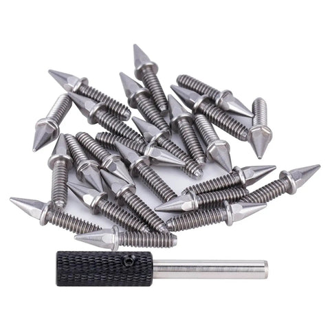 Beefed-Up RC Car Repair Kit With 24-Piece Hex Socket Screws, Spiked Hexagon Bolts And Screwdriver For SCX10 D90 And TRX4, Fits 1/10 And 1/8 Scale, Durable Metal Upgrade Parts For Secure Wheel Hubs And Suspension. Metal spiked hex bolts with screwdriver