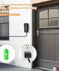 Installed 2in1 Power Cable With Adapter And Adhesive Doorbell Mount For Video Doorbell 1st 2023 Release No Drill Easy Install With Sixteen Point Four Feet Charging Cord on outdoor door.