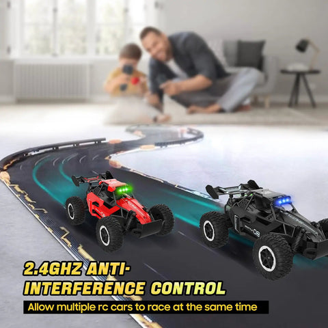 Ultra Fast 2.4GHz Remote Control Monster Truck For Kids 3 4 5 6 7 Plus with LED headlights racing on indoor track